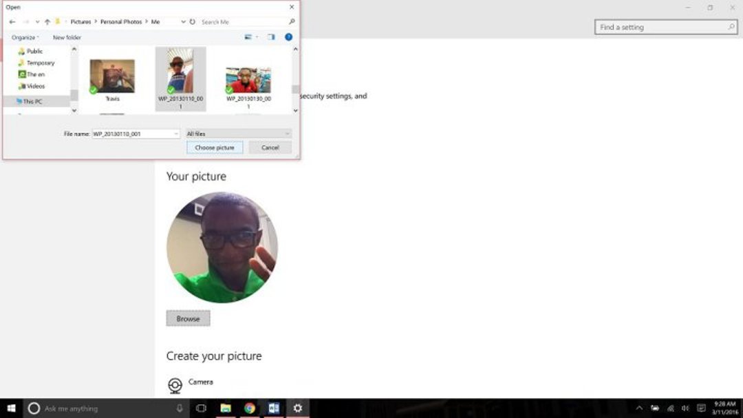 طريقة تغيير الصورة الشخصية على الويندوز 10 Windows 4
