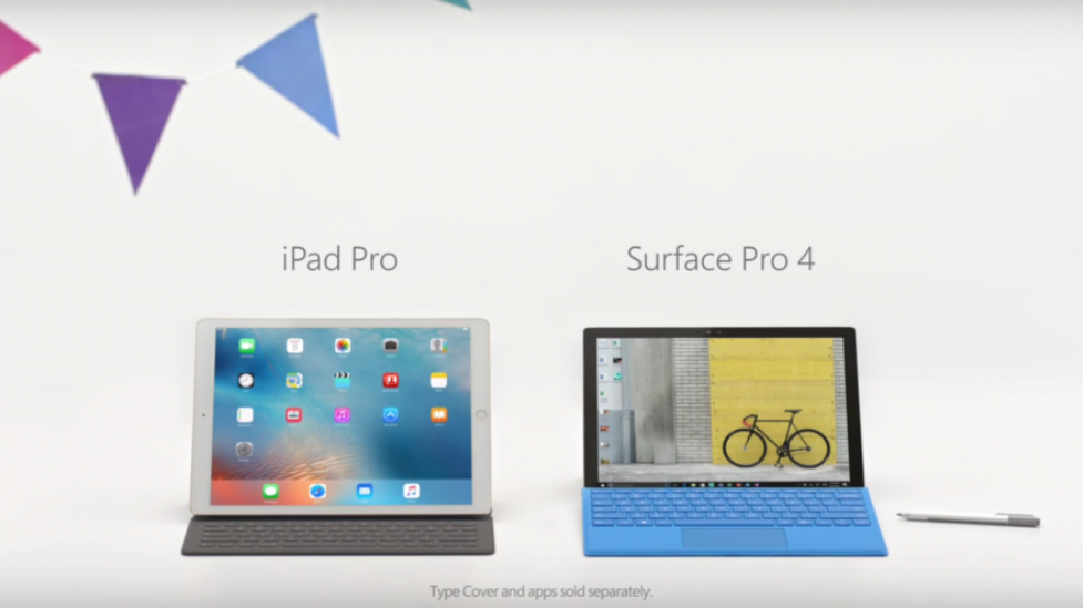 مايكروسوفت تسخر بقوة من آيباد برو iPad Pro